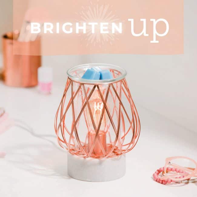 Glass and Rose Gold Wax Warmer