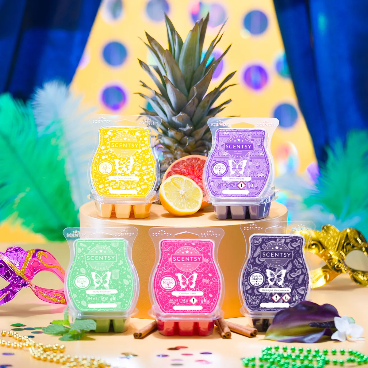 scentsy's carnival collection of wax melts