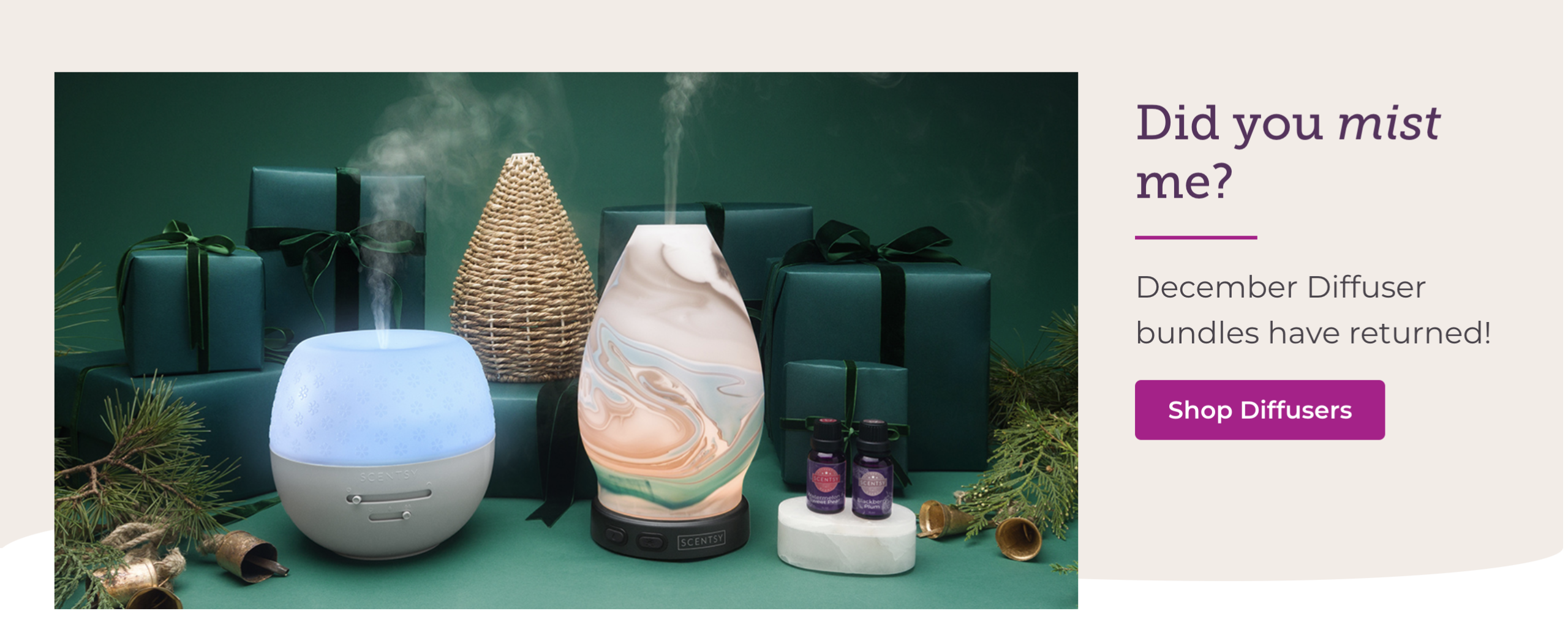scentsy december diffuser deal