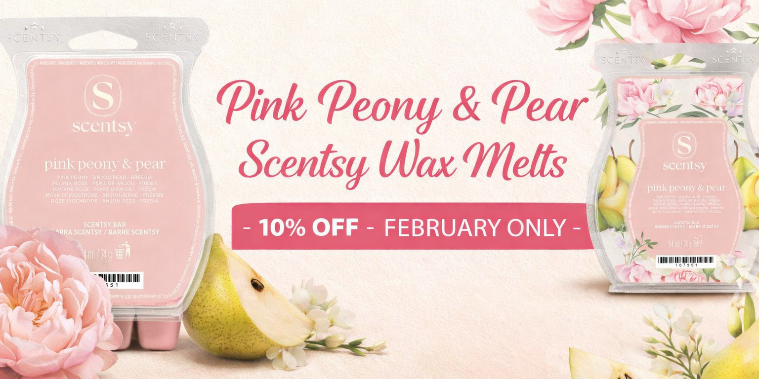 Pink Peony & Pear Scentsy Wax Melts banner Pink Peony & Pear Scentsy Wax Melts