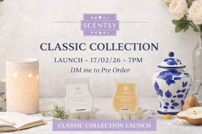 Scentsy classic collection launch banner
