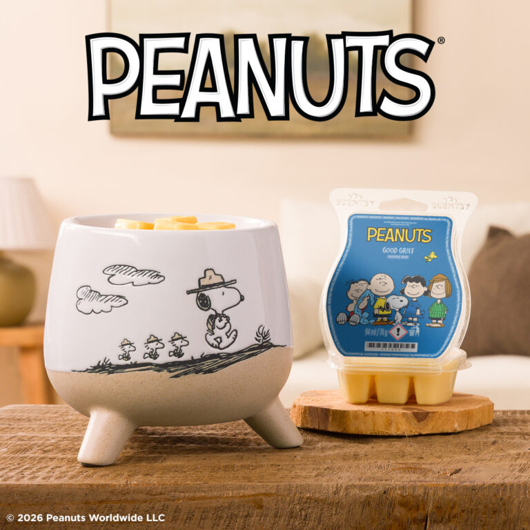 New Peanuts Beagle Scouts Scentsy Collection is Here 2026 New Peanuts Beagle Scouts Scentsy Collection 2026 UK - Snoopy wax warmer Woodstock Scentsy Buddy and Good Grief scented wax melts