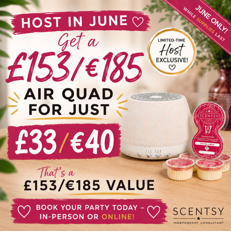 June Scentsy Host Offer 2026 – Get the Scentsy Air Quad for Just £33 / €40