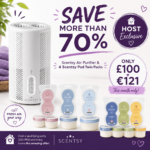July Scentsy Host Exclusive 2026 - Half-Price Air Purifier & Pods UK 2026 july 2026 scentsy host offer square