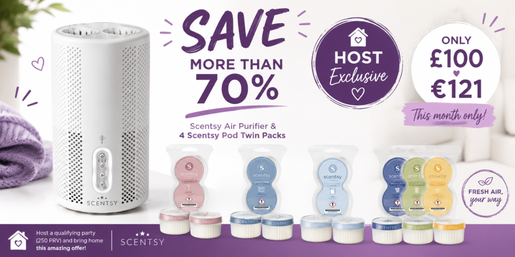 July Scentsy Host Exclusive 2026 - Half-Price Air Purifier & Pods UK 2026 July scentsy host speical 2026