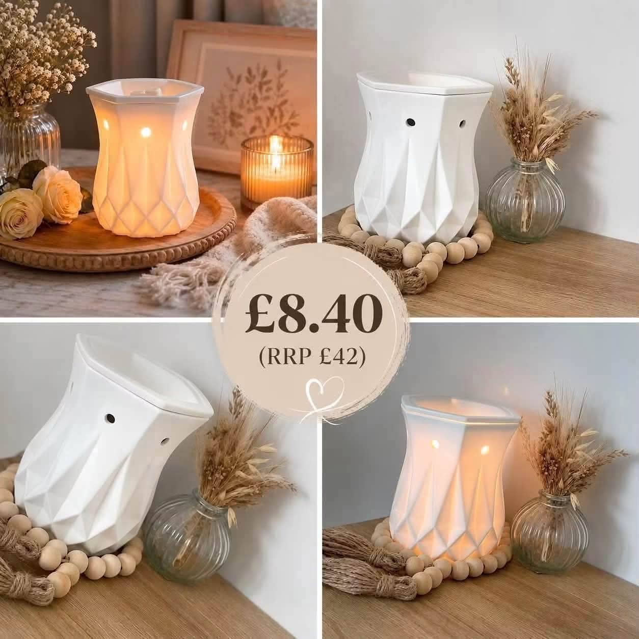 8 Cheapest Scentsy Warmers on Sale UK: Real Bargains From £8.40 2026 Alabaster Scentsy Warmer sale UK 2026 white geometric wax warmer reduced from 42 to 8.40