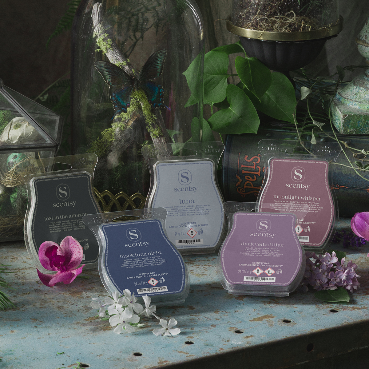 New Scentsy Halloween Edit 2026 – Spooky Warmers and Wax Melts Out Now 2026 Scentsy Halloween Edit 2026 UK - Halloween Scentsy Wax Melts 5-pack with Black Luna Night Dark Veiled Lilac and Lost in the Amazon new launch