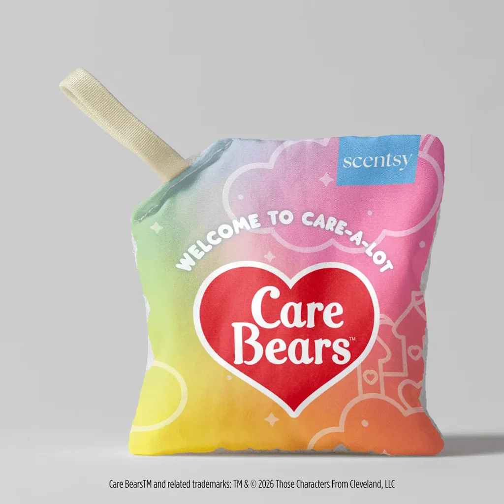 Care Bears Bedtime Bear and Funshine Bear Join the Scentsy Collection 2026 Care Bears Welcome to Care-A-Lot Scentsy Scent Pak