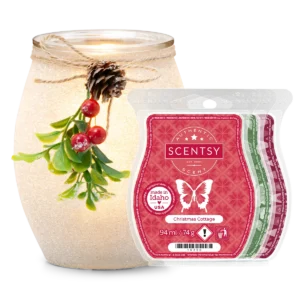 Frosted Mistletoe Scentsy Warmer and 3 Scentsy Wax Melts Bundle