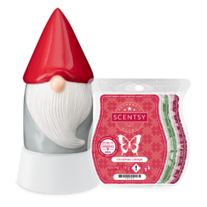 Gnome for the Holidays Scentsy Mini Warmer with Tabletop Base and 3 Scentsy Wax Melts Bundle