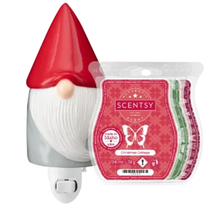 Gnome for the Holidays Scentsy Mini Warmer with Wall Plug and 3 Scentsy Wax Melts Bundle