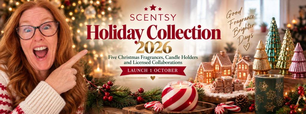Scentsy Holiday Collection 2026 – Five Christmas Fragrances, Candle Holders and Licensed Collaborations Launch 1 October 2026 Scentsy Holiday Collection 2026 – Five Christmas Fragrances, Candle Holders and Licensed Collaborations Launch 1 October