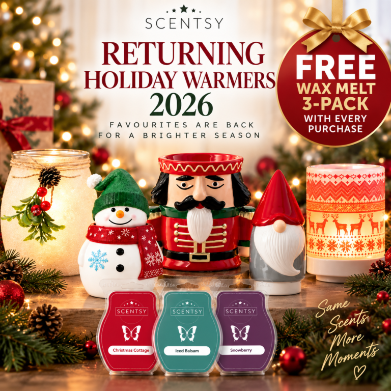 Scentsy Returning Holiday Warmers 2026: Free Wax Melt 3-Pack With Every Purchase 2026 Scentsy Returning Holiday Warmers 2026: Free Wax Melt 3-Pack With Every Purchase