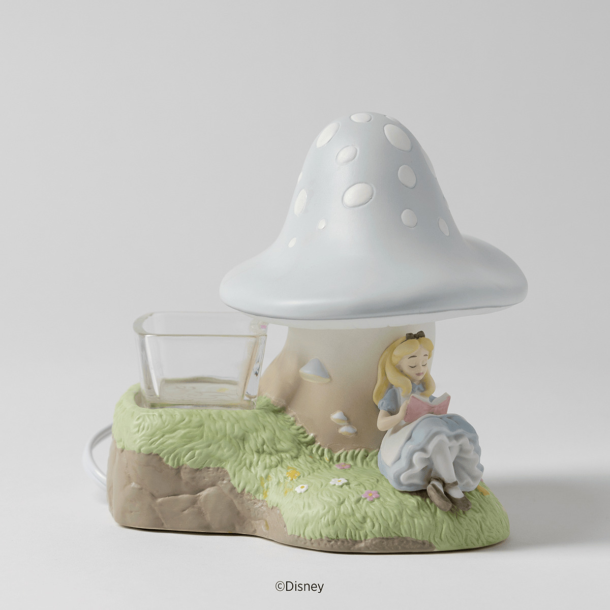 Disney Alice in Wonderland Down the Rabbit Hole Scentsy warmer UK Europe 2026 - side view showing the wax dish and hand painted Alice