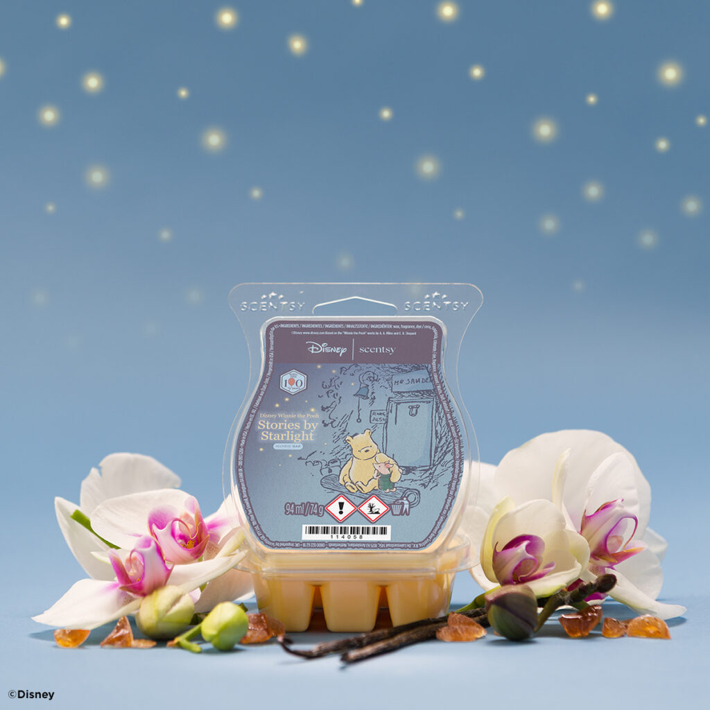Winnie the Pooh Scentsy Collection: 100th Anniversary Launch 2026 Disney Winnie the Pooh Stories by Starlight Scentsy Bar with cardamom blossom, golden amber and vanilla