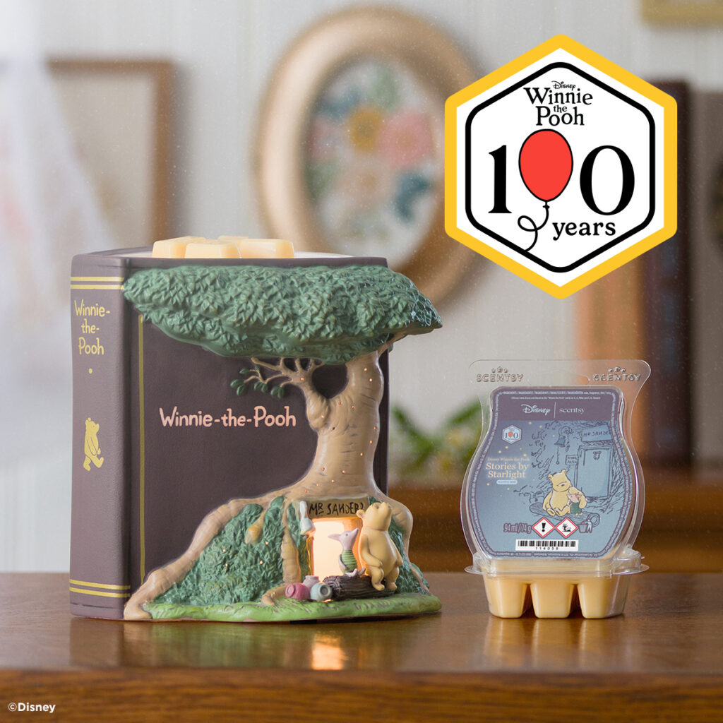 Winnie the Pooh Scentsy Collection: 100th Anniversary Launch 2026 Disney Winnie the Pooh 100 Years of Friendship Scentsy Warmer and Stories by Starlight Scentsy Bar, UK 2026